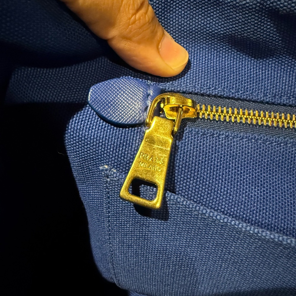 Pristine Prada Canapa Tote in Cobalto (blue) - Picture 10 of 13